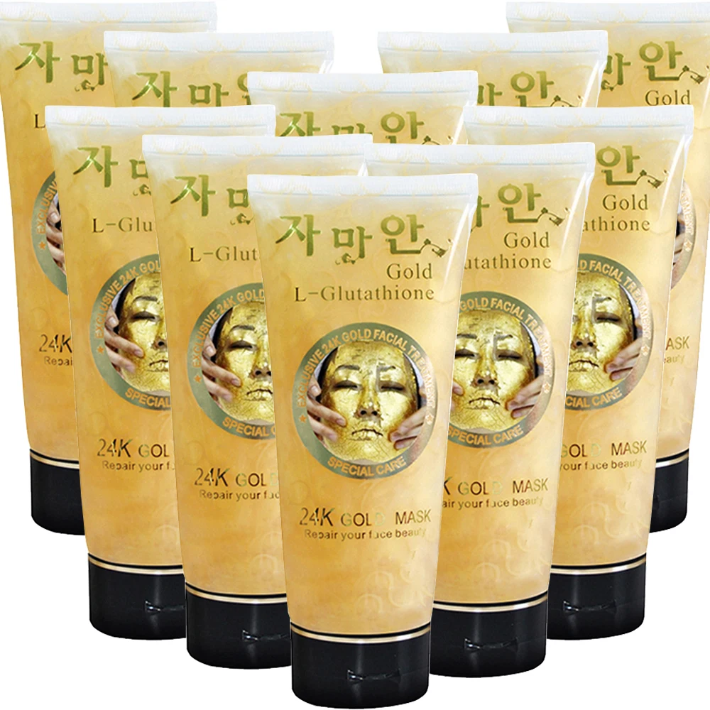 10 Pieces/Lot 24k Gold Collagen Crystal Gel Korea Facial Mask Moisturizing Anti-wrinkle Firming Deep Cleaning Face Mask Skincare