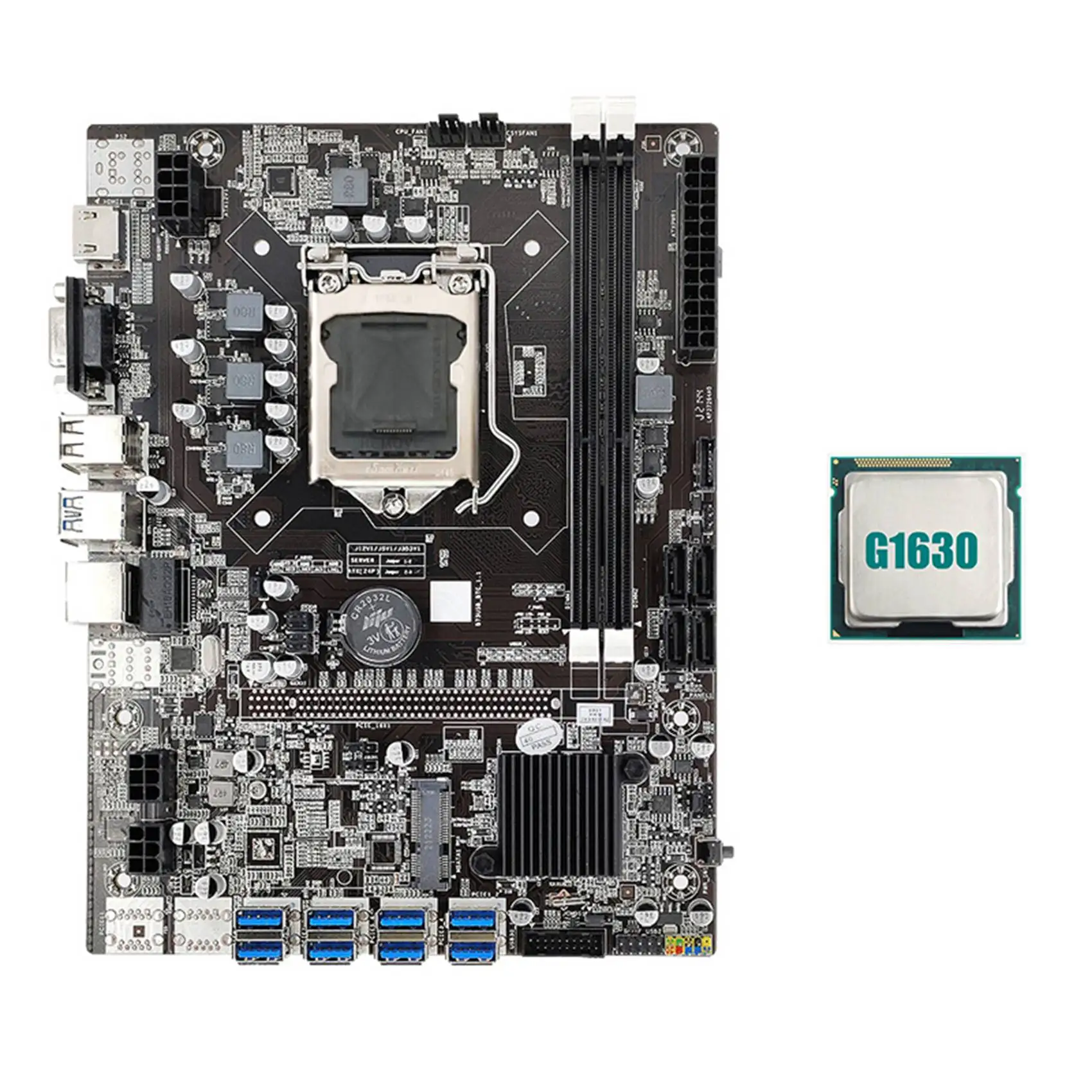 

B75 USB ETH Mining Motherboard 8XPCIE USB Adapter+G1630 CPU LGA1155 Support 2XDDR3 MSATA B75 USB Miner Motherboard