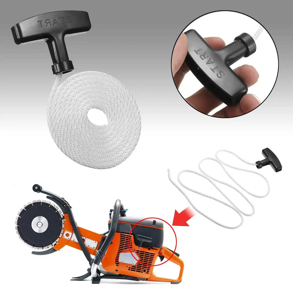 

1.6m Universal Lawnmowers Pull Handle Starter Start Cord Line Rope Engine Petrol Handle Drawstring