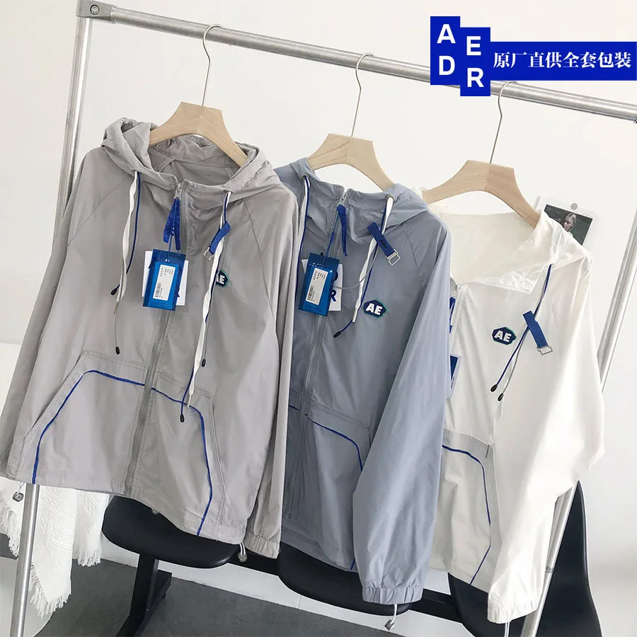 

new men's coat 1:1 high street brand Windproof Sun protection hip hop loose Unisex ader error nylon light jacket