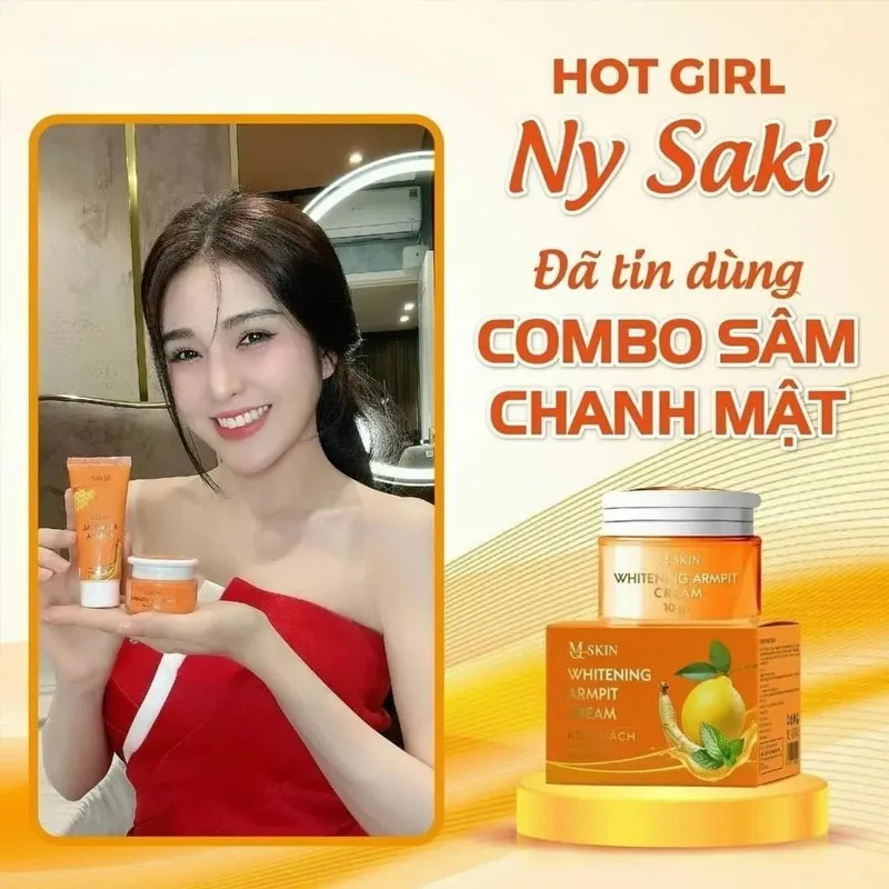 Combo Kem Thâm Nelea Kh Leit Membali Sâm Chanh Mır + Wax L deenndar Phembali MQ Skin White Remove Odor KEM THAM KHU MUI SAM CHANH MAT