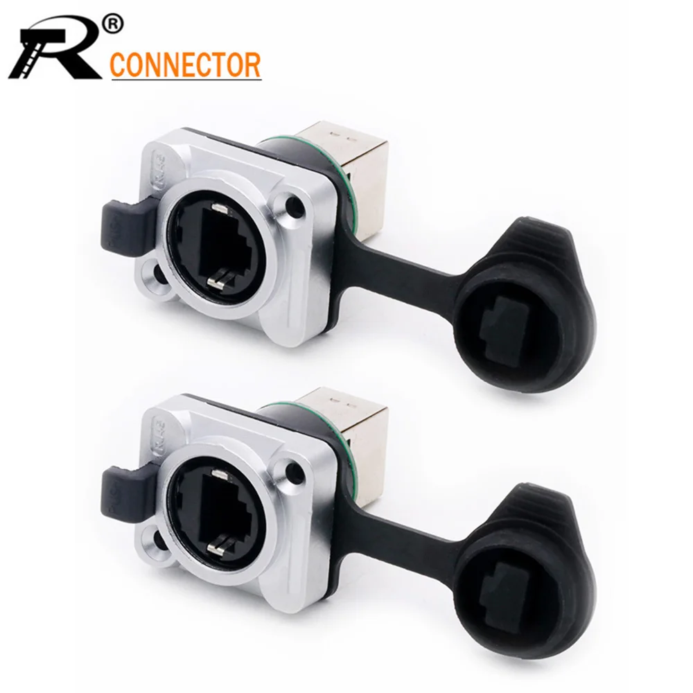 

100 шт., разъем Ethernet RJ45, 90/180 градусов, водонепроницаемый/не водонепроницаемый экран, сетевой разъем, женские розетки для монтажа на панель