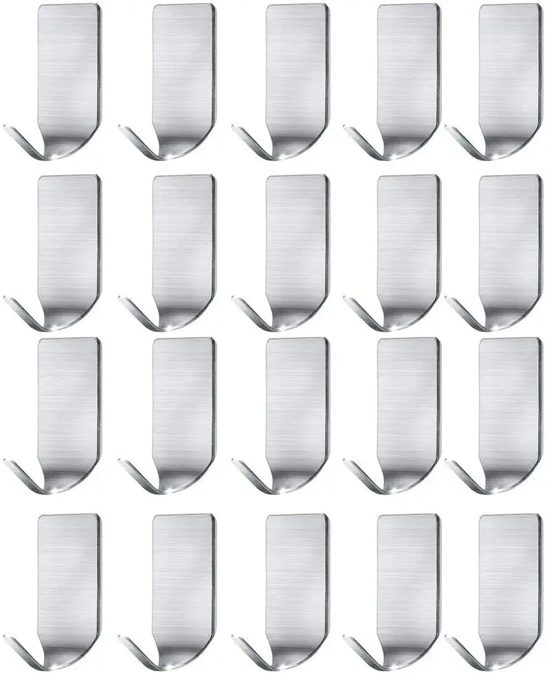 

Small Adhesive Hat Hooks Organizer for Wall Stainless Steel Ultra Strong Wall Rack for Hanging Hats Caps Keys Kitchen Utensils