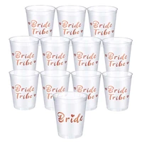 team bride tribe cups bridal shower bachelorette party plastic drinking cup rose gold hen party accessories wedding decoration
