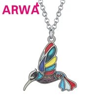 arwa enamel alloy metal flying hummingbird necklace birds pendant gifts fashion jewelry for women girls teens summer accessories