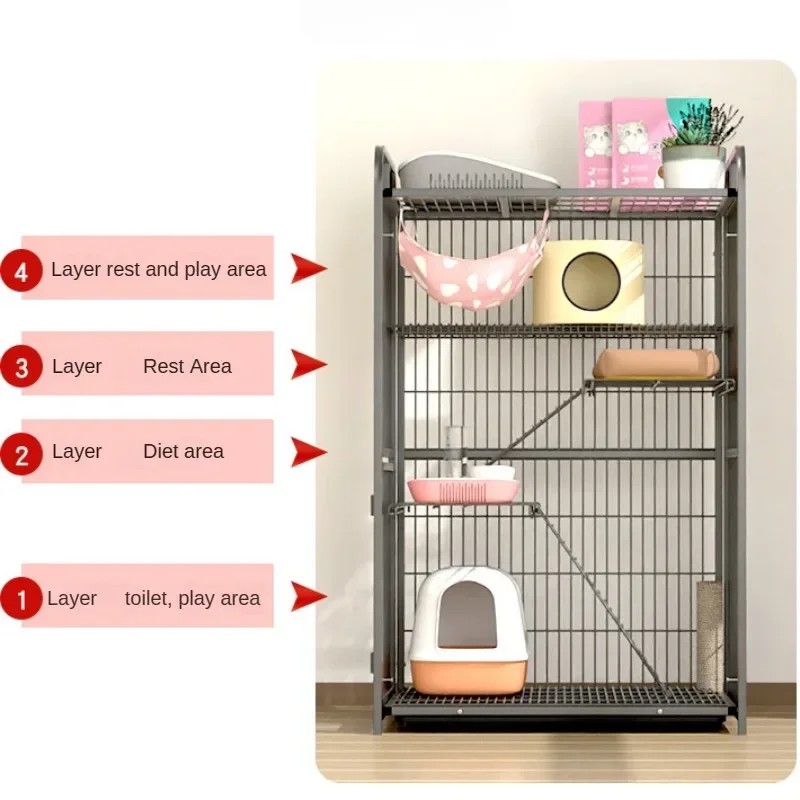 Многофункциональная бытовая клетка для кошек четырехэтажная роскошная вилла