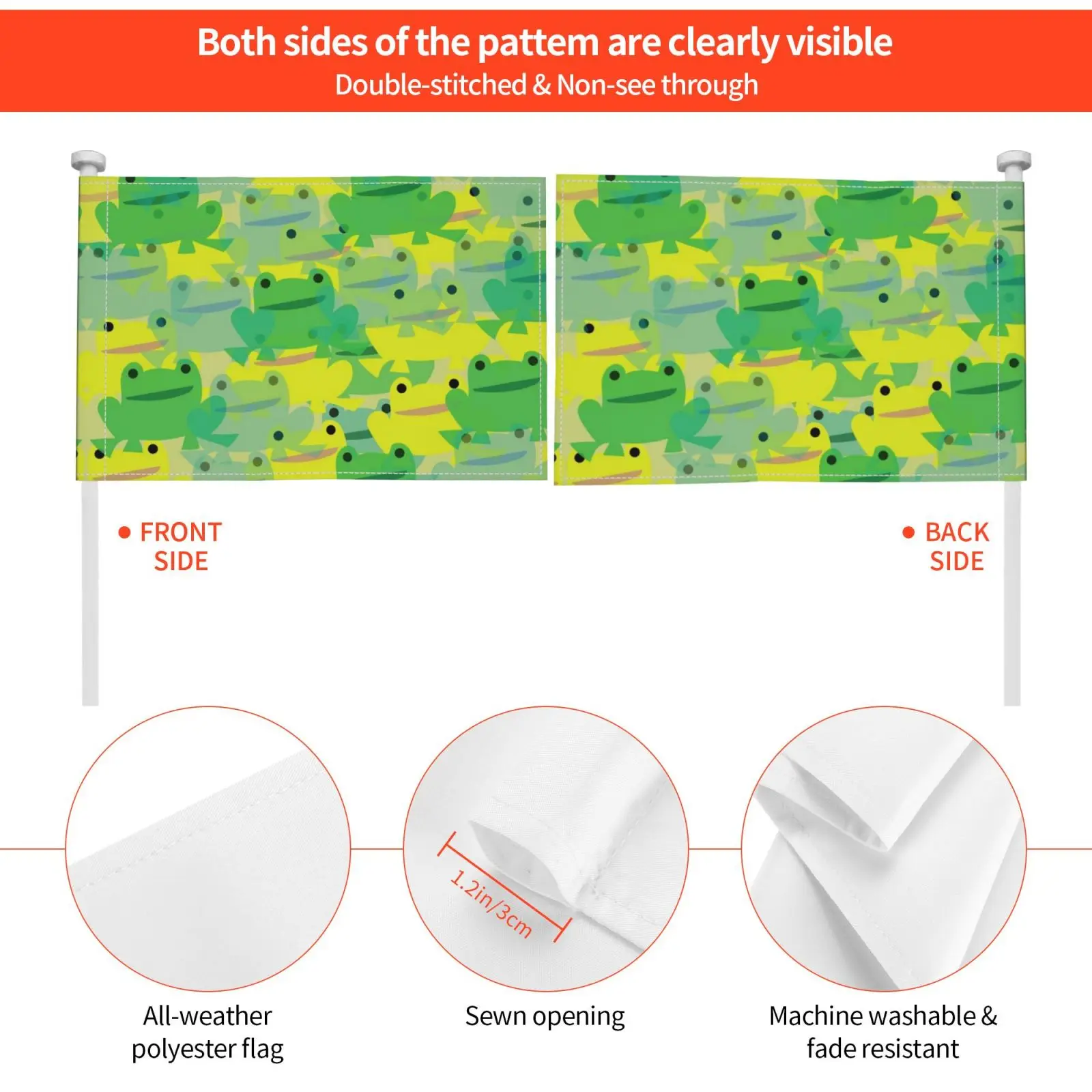 Уличный декор флаг автомобиль лягушка лягушки зеленые счастливые детские