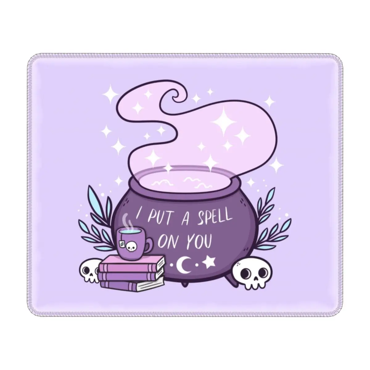 

Witch Cauldron Mouse Pad Square Non-Slip Rubber Mousepad for Gamer Computer Desk Pads Halloween Occult Gothic Skull Mouse Mat
