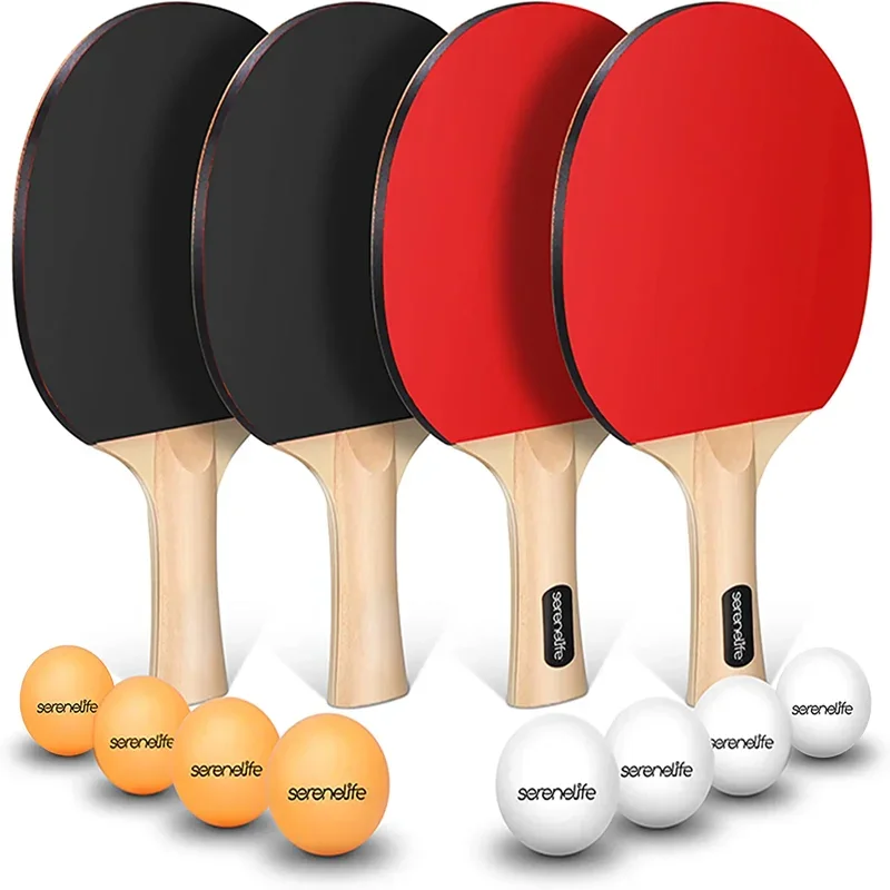 

Ping Pong Paddle Set - Table Tennis Paddles & Balls W/ 4 Ping Pong Rackets Tennis racket bag Tennis trainer Table tennis racket