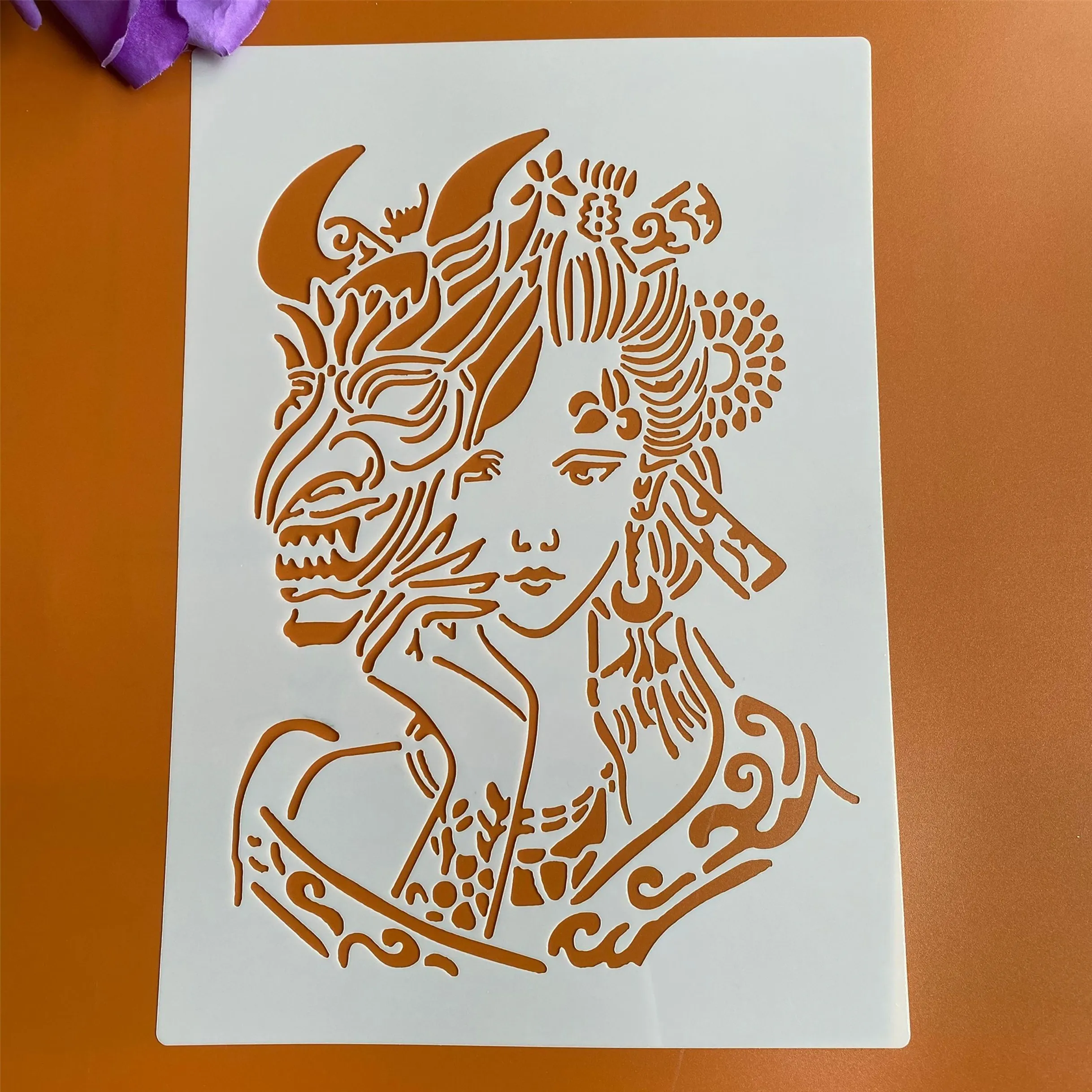 

Трафареты A4 29*21 см для самостоятельной сборки, настенная живопись, искусственная карта, шаблон, настенный Ангел дьявола