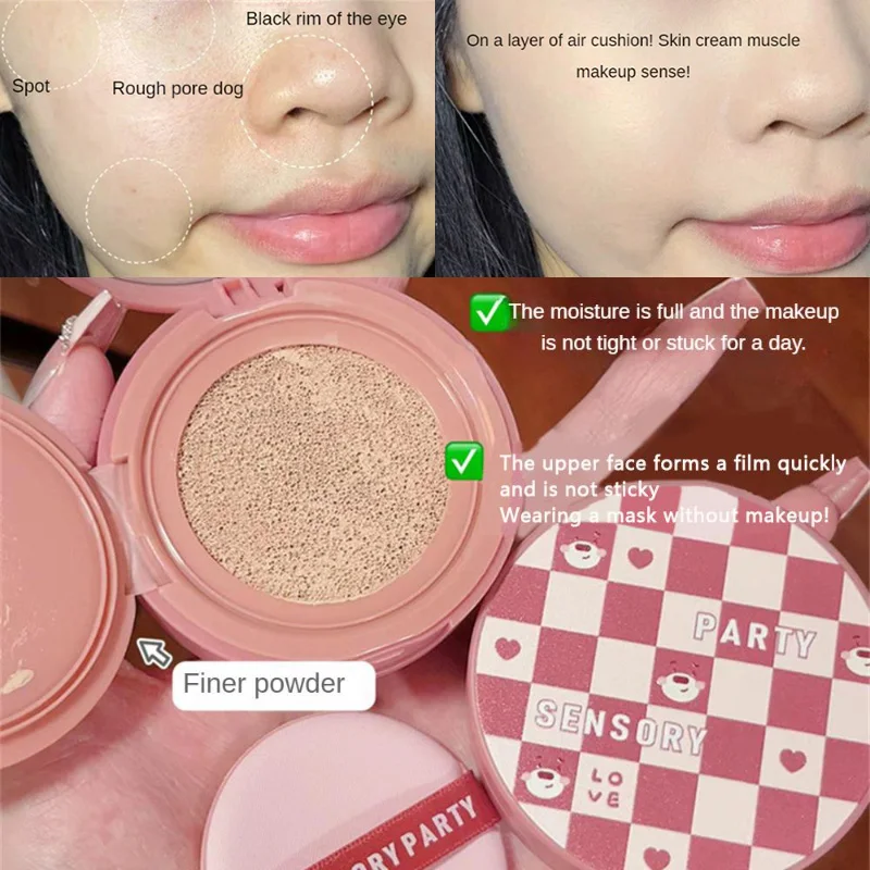 

Air Cushion Natural BB Cream Sensory Party Bang Gouache Air Cushion Makeup Waterproof Long Nature Clear Skin BB Cream Cosmetics