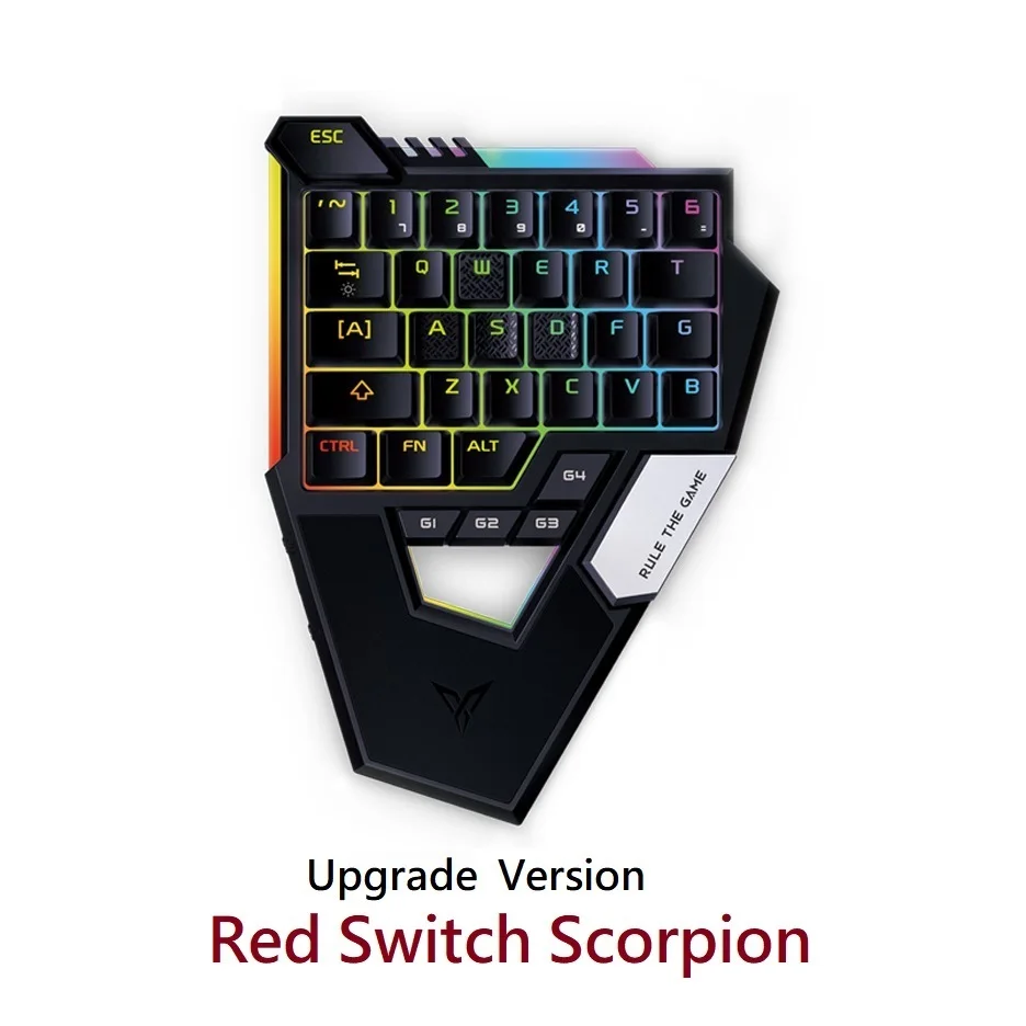 

Flydigi Scorpion Новая версия клавиатуры с красным переключателем pubg cod mobile Bluetooth для телефона на Android со встроенной мышью и клавиатурой