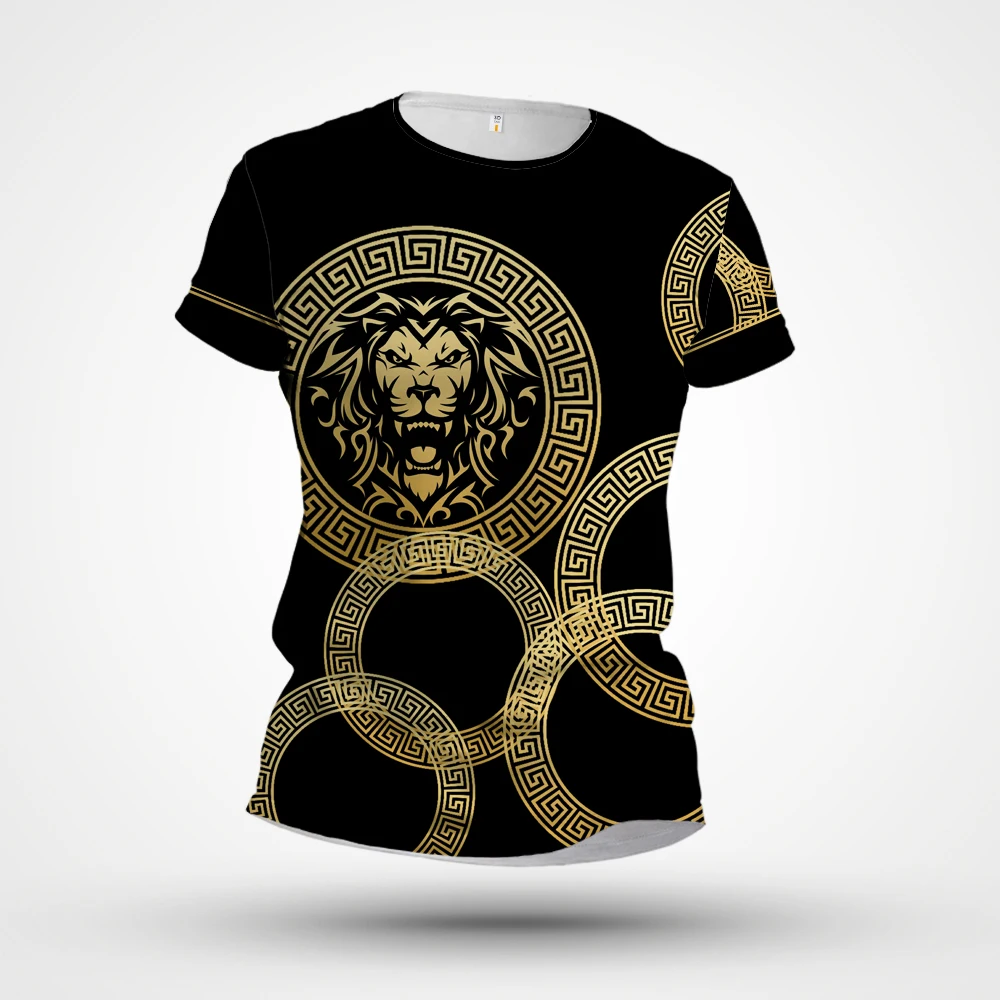 

2023 3D Niche Print Summer Short sleeved T-shirt Casual Style Cotton Round Neck