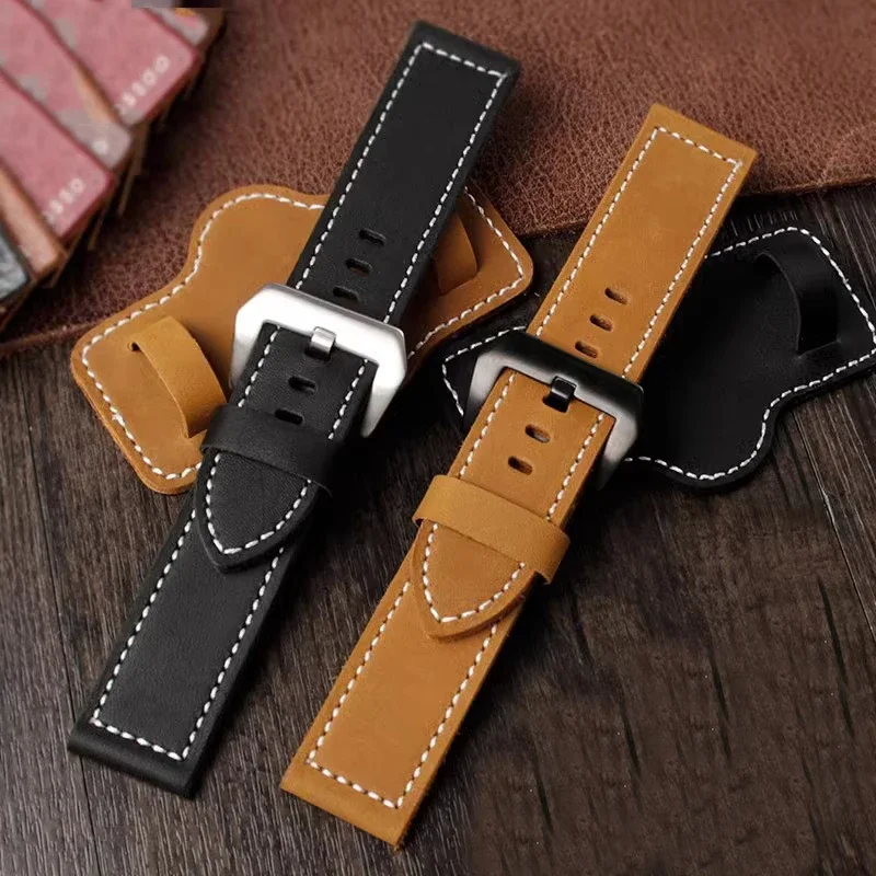 Для Panerai PAM380 111 351 часы из матовой кожи с большой кожаной цепочкой