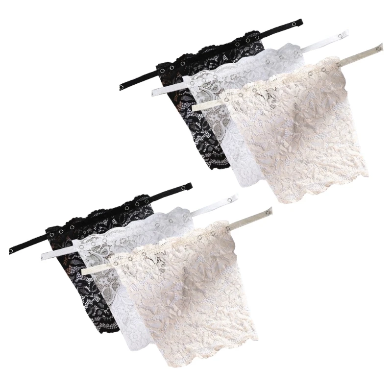 

6pcs Ladies Lace Camisole Clip-On Mock Fashion Bra Insert Overlay for Summer F3MD