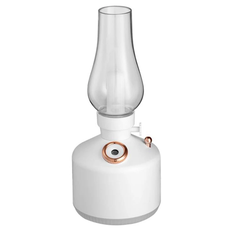 

USB Chargeable Retro Lamp Air Humidifier With LED Light Aromatherapy Diffuser Mist Maker For Home Decoration