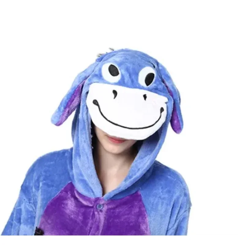Пижама-кигуруми Eeyore в виде животных фланелевые комбинезоны унисекс с капюшоном
