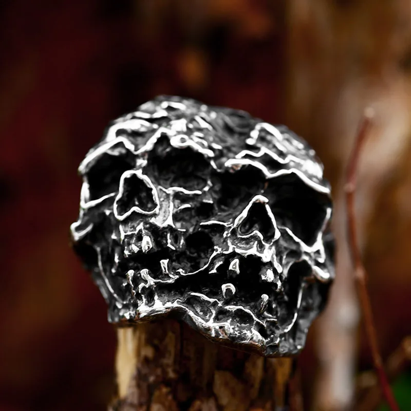 Мужское кольцо в виде черепа от BEIER классическое из нержавеющей стали стиле панк