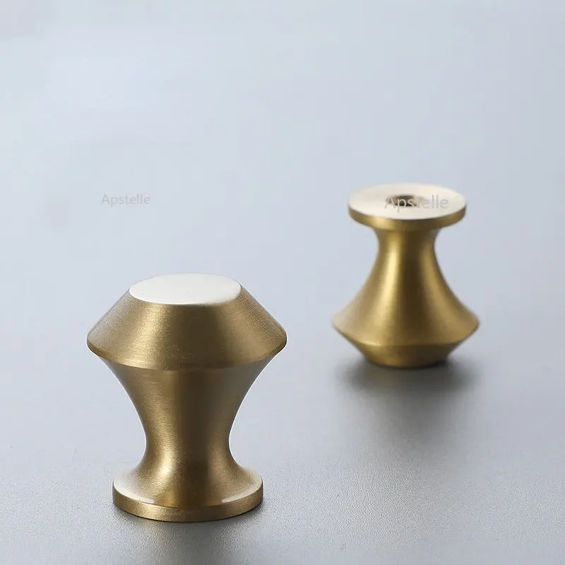 

Pure Copper Drawer Pulls Wardrobe Gold Door Knobs Modern Simple Solid Brass Kitchen Cabinet Handles Furniture Handle Hardware