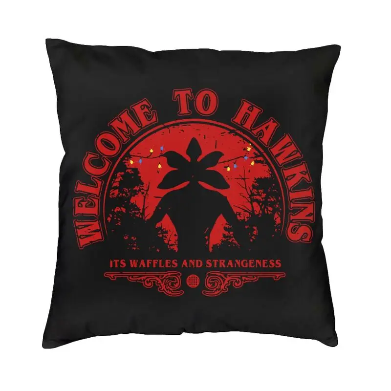 

Welcome To Hawkins Cushion Cover Stranger Things Demogorgon Square Floor Pillow Case For Living Room Pillowcase Home Decor