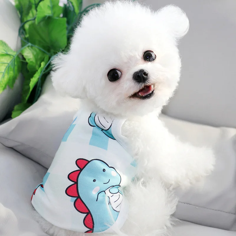 

Костюм в виде динозавра, подтяжки для собак, кошек, маленьких котят, Милый Летний дышащий костюм для синего мальчика, йоркширского терьера