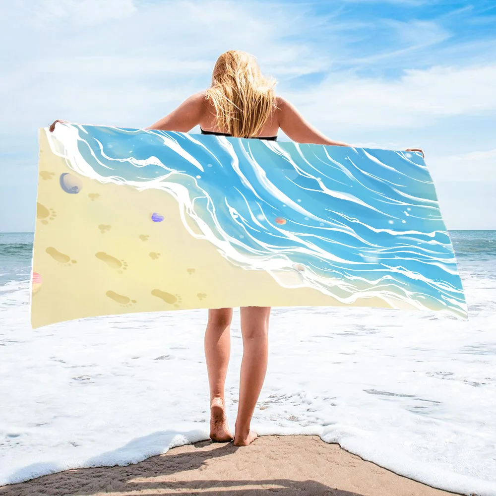 

Впитывающее пляжное полотенце Ocean банные полотенца из микрофибры, большие спортивные полотенца для кемпинга