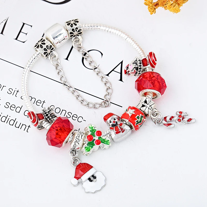 Высокое качество милые подвески Санта-Клауса браслет-подвеска подходит для