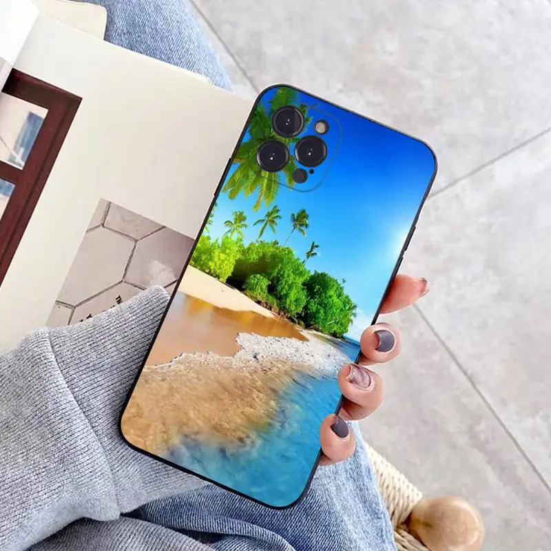 Чехол для телефона Sea Beach iPhone 8 7 6 6S Plus X SE 2020 XR XS 14 11 12 13 Mini Pro Max чехол мобильного -