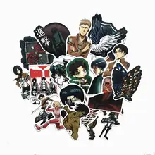 42Pcs/lot Japanese Anime Attack on titan Mikasa Levi Eren Stickers For Car Phone Luggage Laptop Bicycle Cartoon Decal Sticker