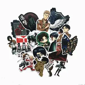 42pcslot japanese anime attack on titan mikasa levi eren stickers for car phone luggage laptop bicycle cartoon decal sticker free global shipping