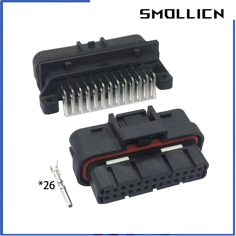 

1 Set Tyco AMP 26 Pin 1.0mm Two Row SUPER SEAL Sealed Female Male Pin PCB Connector Computer ECU Auto Plug 6473711-1 1473712-1