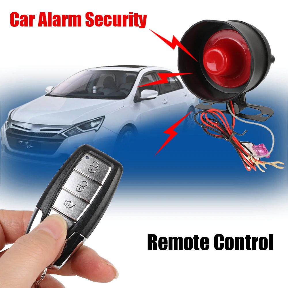 

M8115 One Way Vehicle Burglar Alarm Security Protection & 2 Remote Control 12V Auto Burglar Car Alarm System Universal Car Part