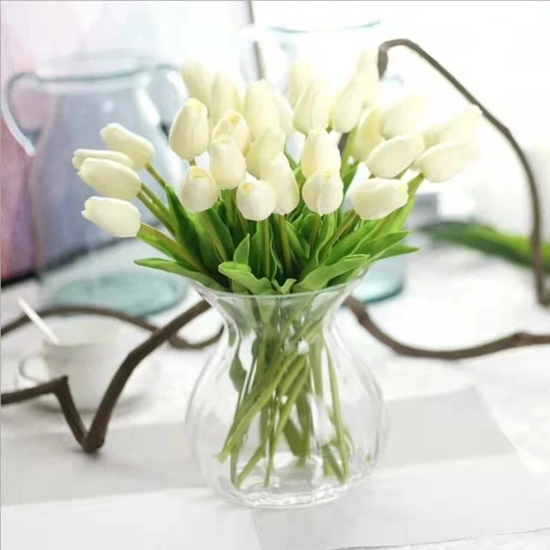 

10pc Silicone Real Touch Tulip Flower Jak Żywe Гелеві Тюльпани Сіліконові Flores Artificiais Com Frete Gratis Sztuczne Tulipany