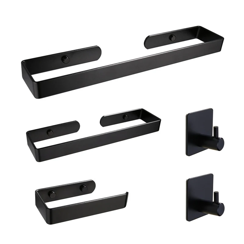 

Черная вешалка для полотенец из нержавеющей стали 304, держатель для туалетной бумаги, настенное крепление, вешалка для полотенец, крючок, ор...