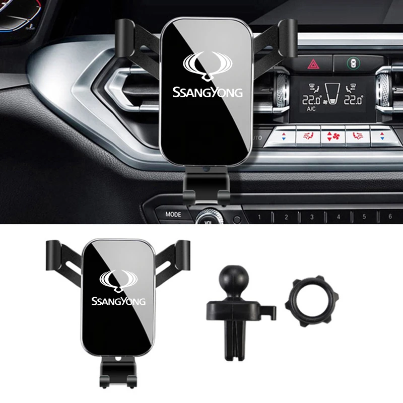 

Gravity Auto Phone Holder Car Air Vent Clip Mount Mobile Phone Holder For SsangYong Actyon Korando Kyron Musso Rexton Tivoli