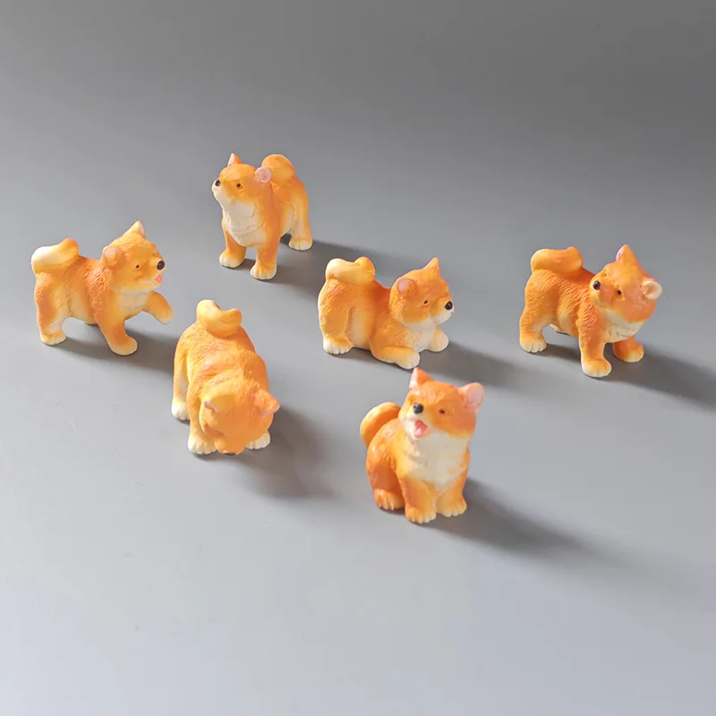 6 шт. 2024 популярная милая фигурка собаки Шиба-ину сделай сам пейзаж домашний