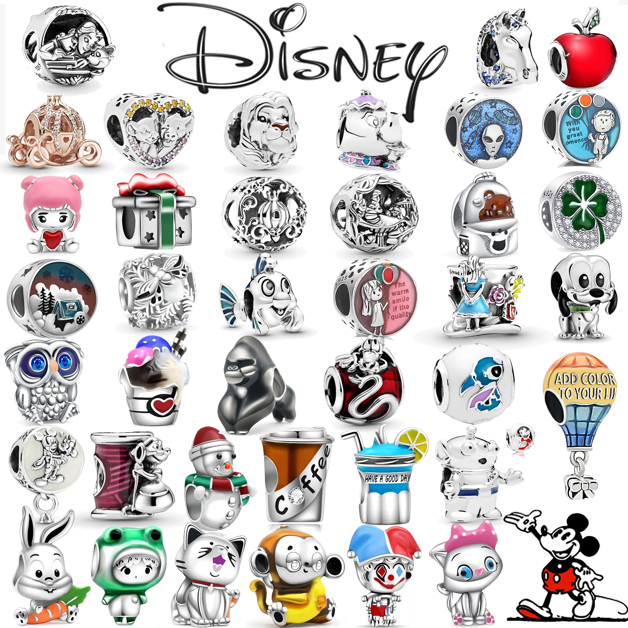 

Disney Princess Clownfish S925 Sterling Silver Charm Pendant Beads Fit Pandora Original Bracelet Women's Necklace Diy Jewelry