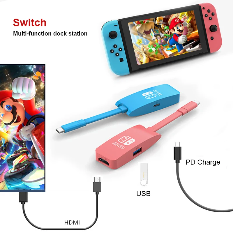 

Док-станция 3 в 1 с USB C для подключения телевизора к HDMI 4K 60 Гц 100 Вт PD док-станция для коммутатора H16