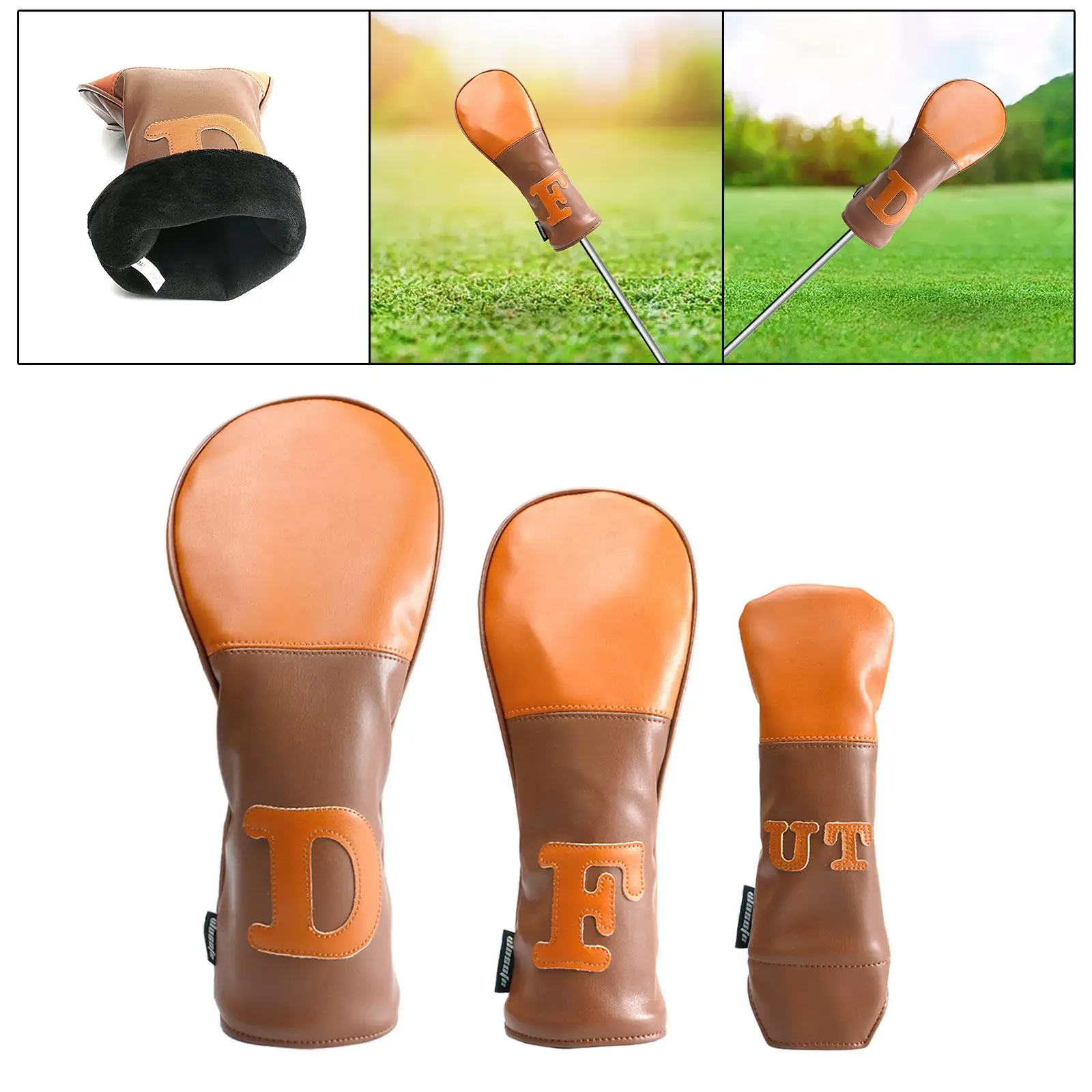 

PU Leather Golf Club Head Covers Protective Sleeve Reusablecover for Training