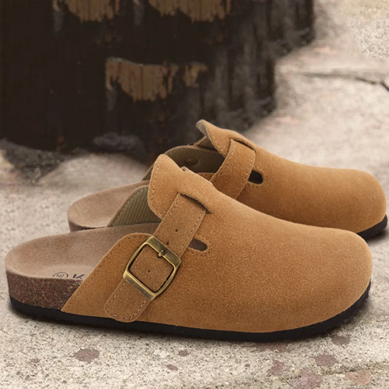 Женские пробковые сабо Eyriphy кожаные повседневные сандалии для прогулок на