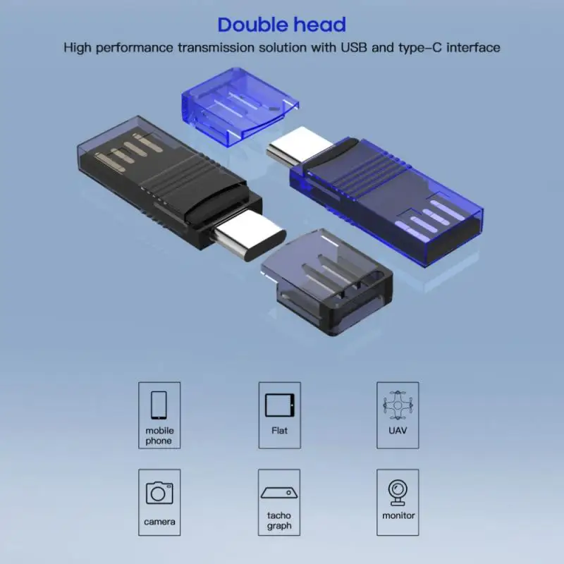 Кардридер 2 в 1 с USB 0 и Type C на SD Micro TF OTG |