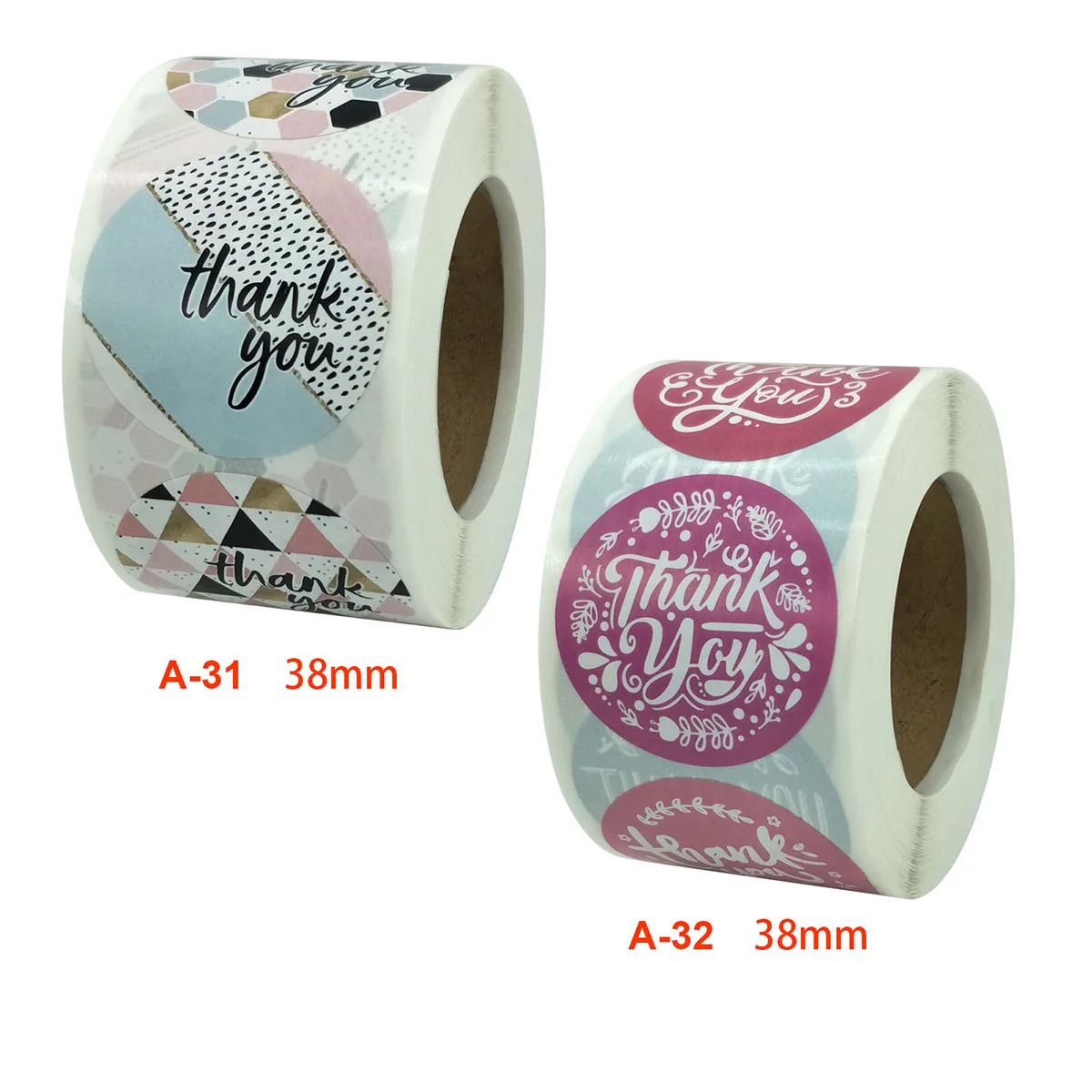 

500Pcs 1.5/2Inch Multi-Color Modern Stickers For Thank You Customer Bakery Labels Envelope Seal Gift Boutique Business Party