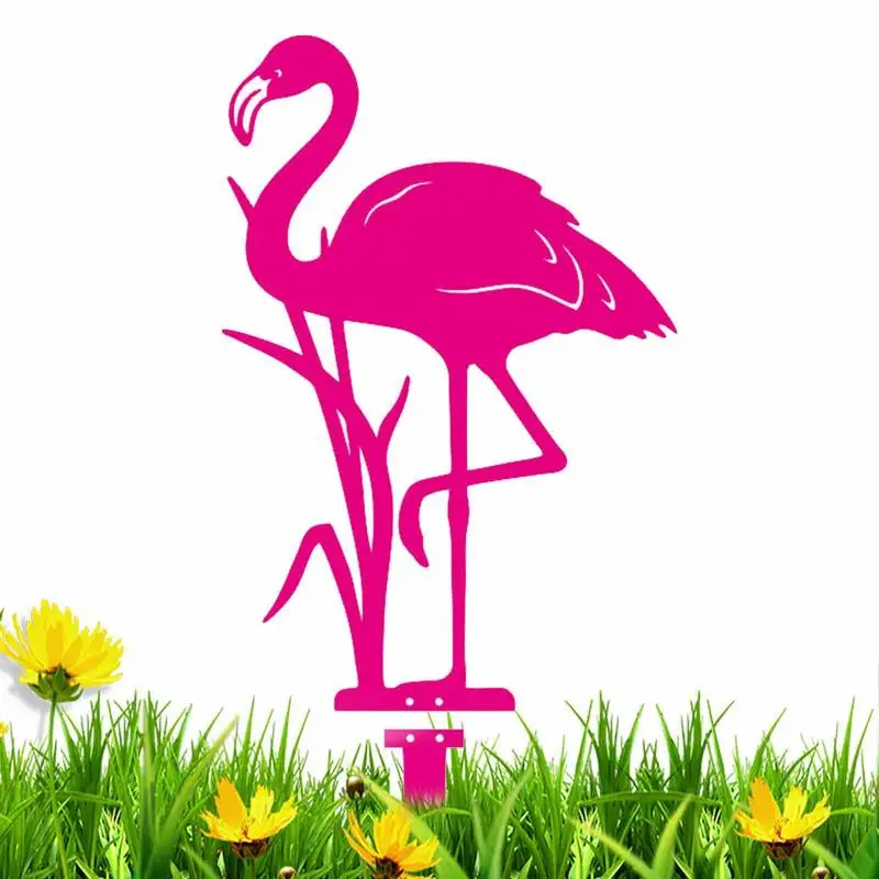 

Outdoor Garden Decoration Metal Yard Art Beautiful Pink Flamingo Lawn Decor Garden Stake Landscape Backyard Pathway Ornament