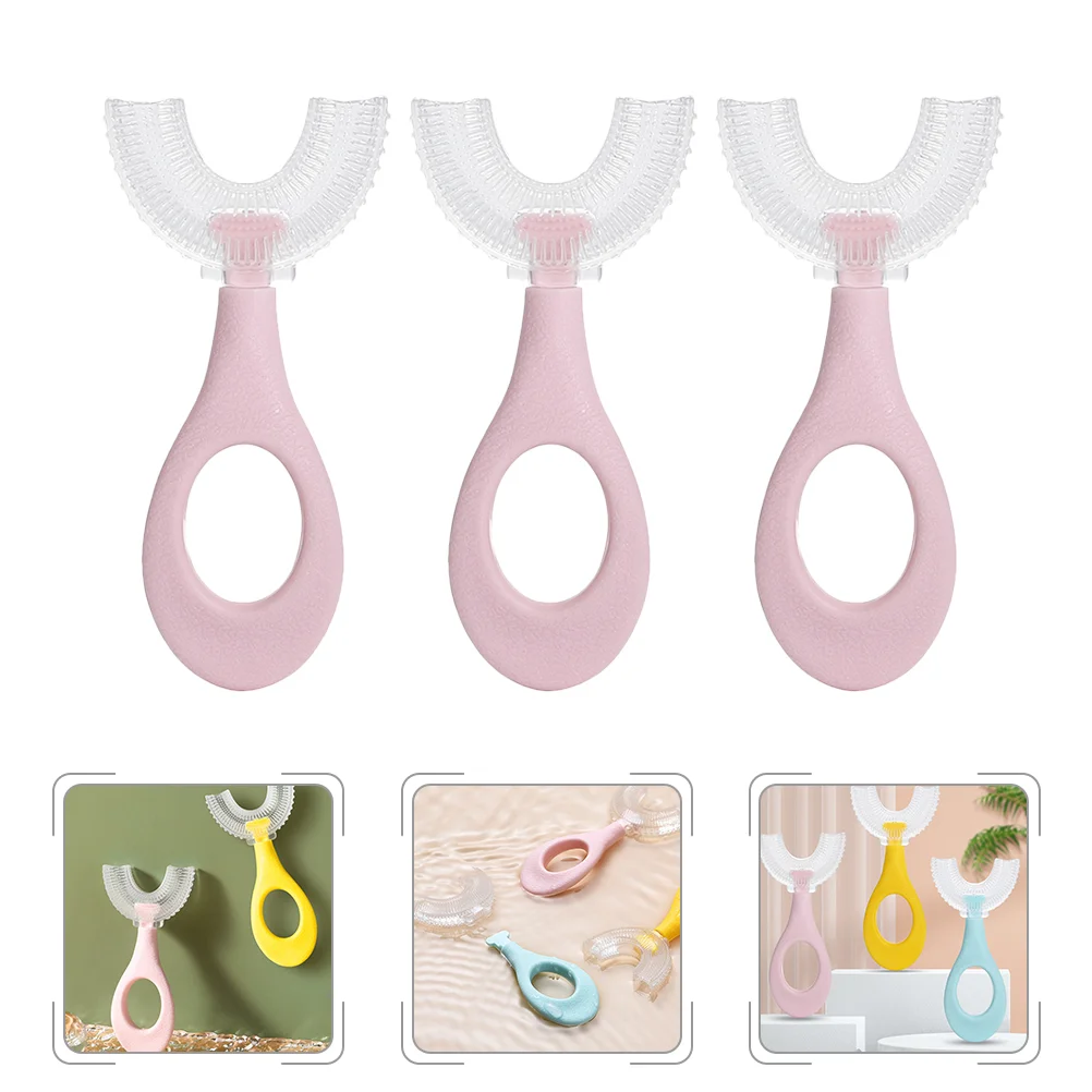 

3pcs U-shape Tooth Brush Manual Toothbrush Kids Toothbrush Cleaning Toothbrush