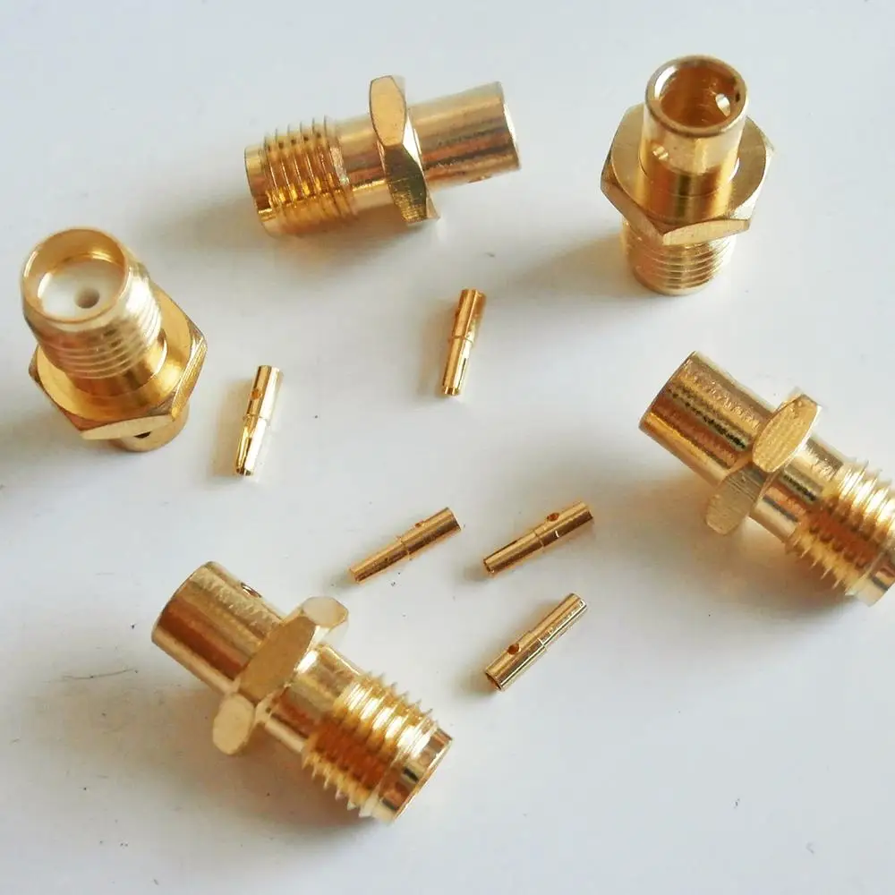

10X Pcs High-quality RF Connector Socket SMA Female Solder for semi-rigid RG402 0.141" cable Brass Straight Coaxial RF Adapters