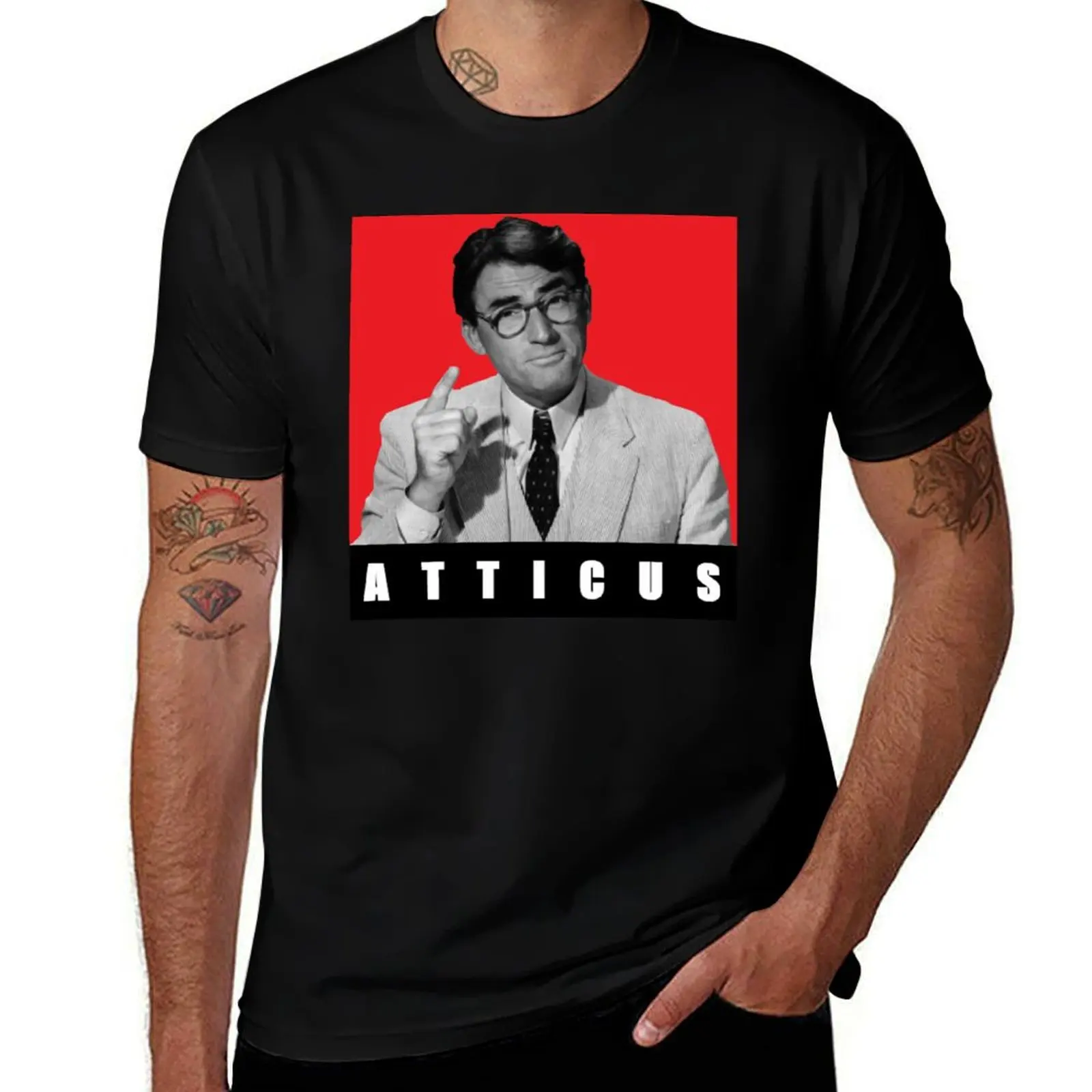 Фото Футболка ATTICUS FINCH, базовая футболка из смесового хлопка с короткими рукавами №1