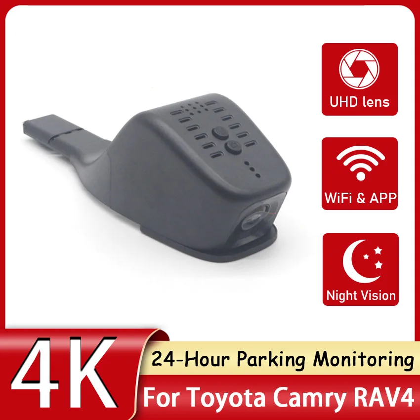 Car DVR UHD 4K Dash Cam Video Recorder 24-Hour Parking Monitoring Driving Recorder For Toyota Camry RAV4 RAV 4 2004-2016 To 2022