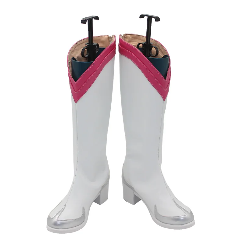 Обувь для косплея в стиле аниме Bambietta Basterbine длинные белые розовые ботинки на