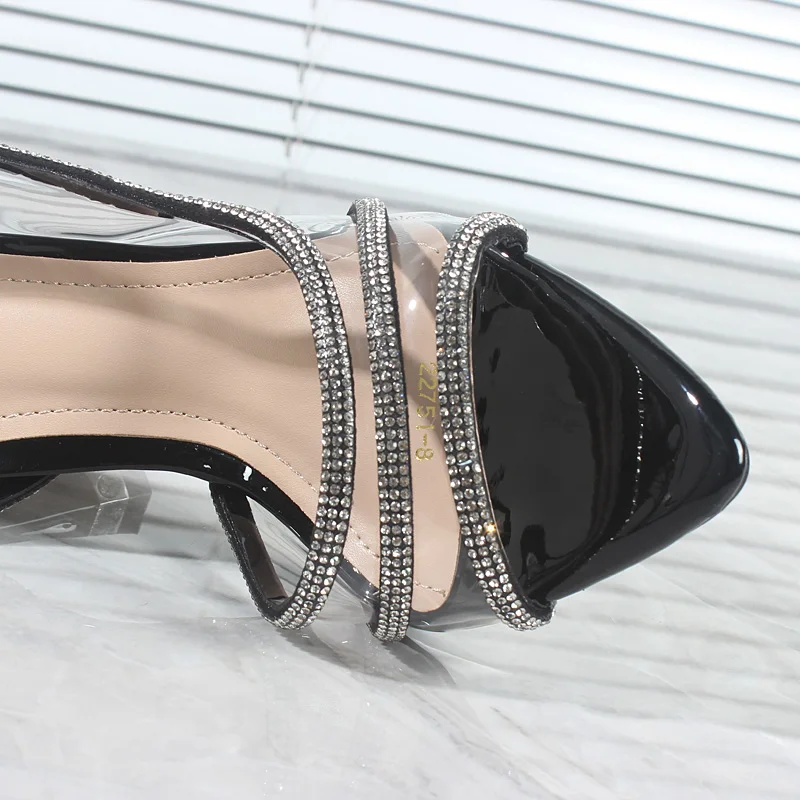 Женские туфли Новинка лета 2024 прозрачные сандалии из ПВХ с ремешком сзади и