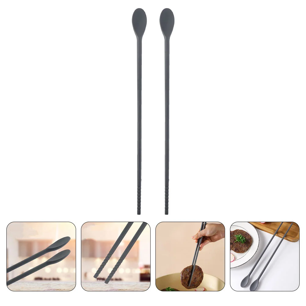 

Chopsticks Spoon Cooking Stirring Silicone Coffeebeverage Mixingstirrer Rod Stir Cocktail Handle Spoons Stirrersswizzle Stick